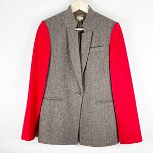 Daniel Cremieux Textured Gray Blazer with Red Sleeves